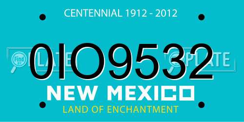 0IO9532 New Mexico License Plate