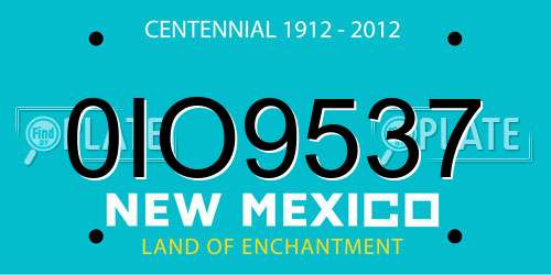 0IO9537 New Mexico License Plate