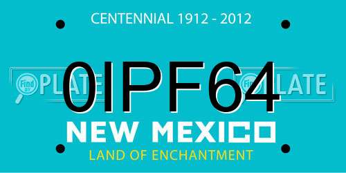 0IPF64 New Mexico License Plate