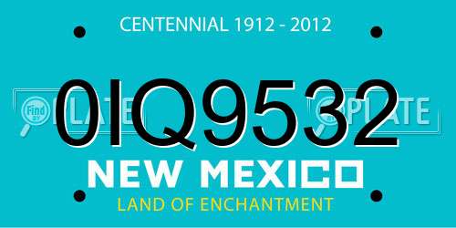 0IQ9532 New Mexico License Plate
