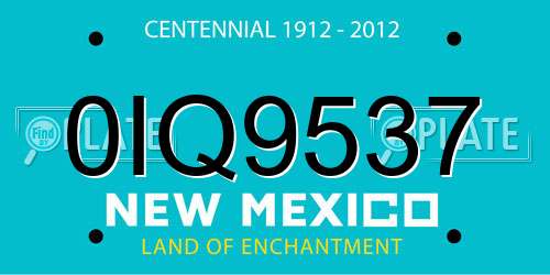 0IQ9537 New Mexico License Plate