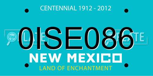 0ISE086 New Mexico License Plate