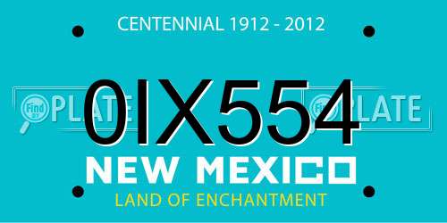 0IX554 New Mexico License Plate