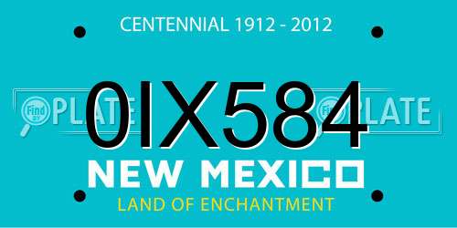 0IX584 New Mexico License Plate