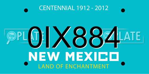 0IX884 New Mexico License Plate