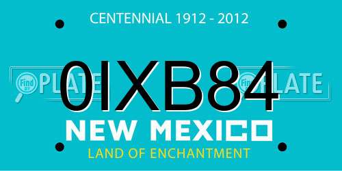 0IXB84 New Mexico License Plate