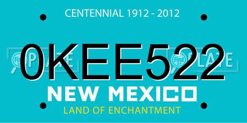 0KEE522 New Mexico License Plate