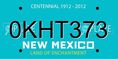 0KHT373 New Mexico License Plate