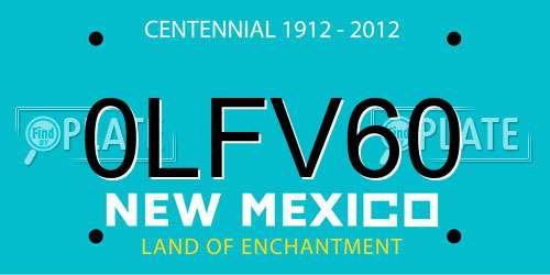 0LFV60 New Mexico License Plate