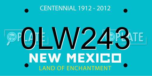 0LW243 New Mexico License Plate