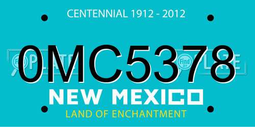 0MC5378 New Mexico License Plate