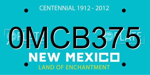 0MCB375 New Mexico License Plate