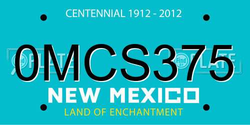 0MCS375 New Mexico License Plate