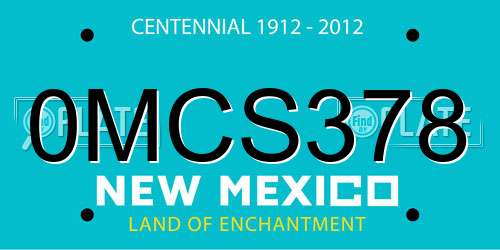 0MCS378 New Mexico License Plate