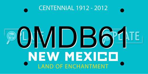 0MDB61 New Mexico License Plate