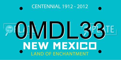 0MDL33 New Mexico License Plate