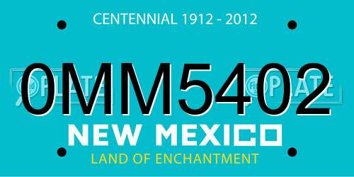0MM5402 New Mexico License Plate