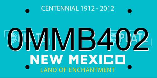 0MMB402 New Mexico License Plate
