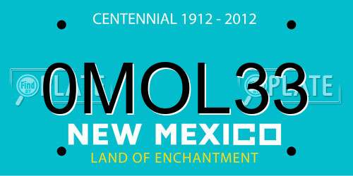 0MOL33 New Mexico License Plate