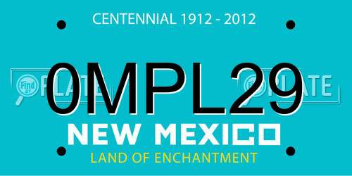 0MPL29 New Mexico License Plate