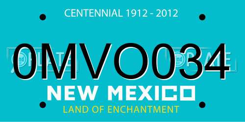 0MVO034 New Mexico License Plate