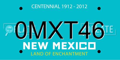 0MXT46 New Mexico License Plate
