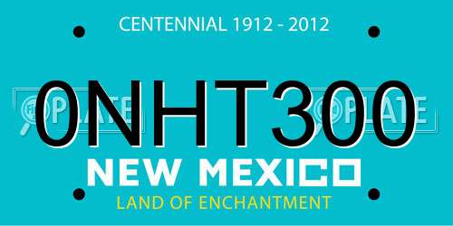 0NHT300 New Mexico License Plate