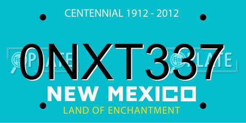 0NXT337 New Mexico License Plate