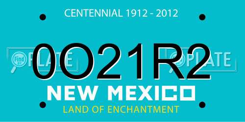 0O21R2 New Mexico License Plate