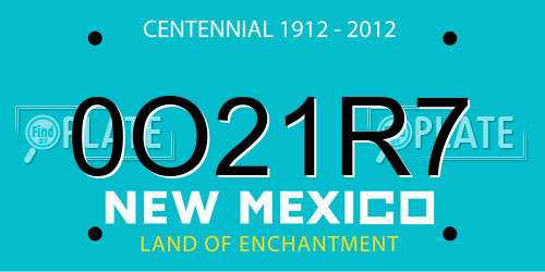 0O21R7 New Mexico License Plate