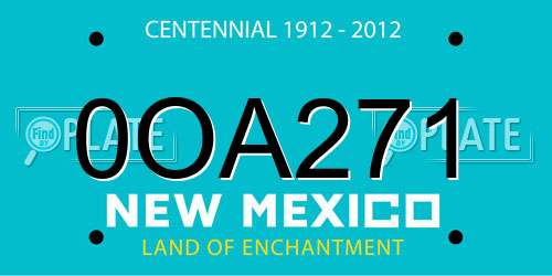 0OA271 New Mexico License Plate