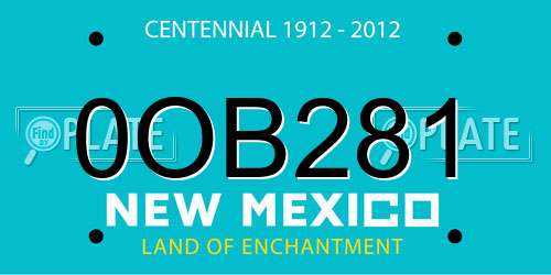 0OB281 New Mexico License Plate