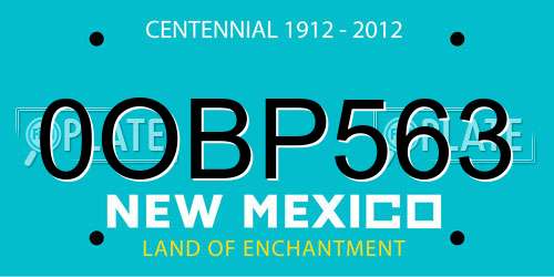 0OBP563 New Mexico License Plate