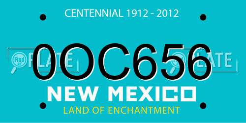 0OC656 New Mexico License Plate
