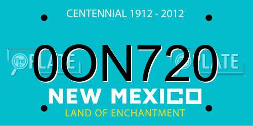 0ON720 New Mexico License Plate