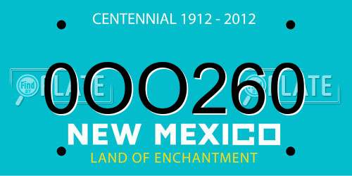 0OO260 New Mexico License Plate