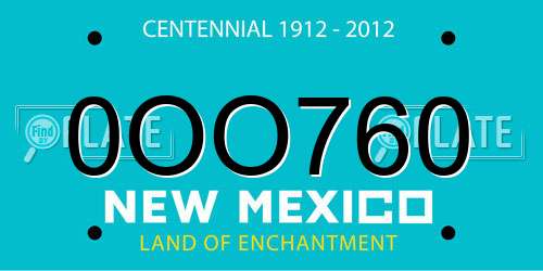 0OO760 New Mexico License Plate