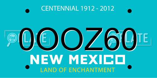 0OOZ60 New Mexico License Plate