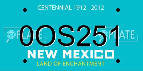 0OS251 New Mexico License Plate