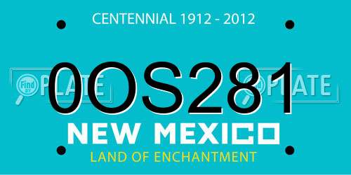 0OS281 New Mexico License Plate