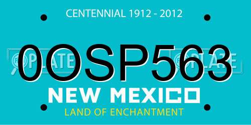 0OSP563 New Mexico License Plate