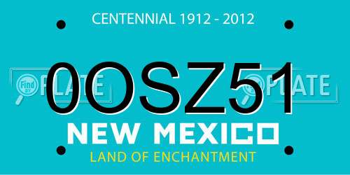 0OSZ51 New Mexico License Plate