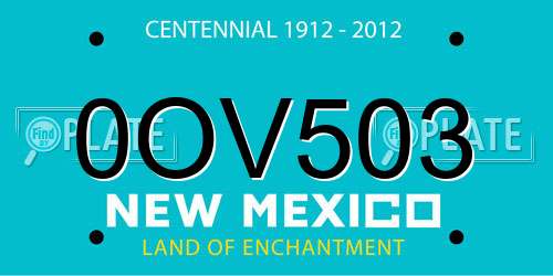 0OV503 New Mexico License Plate