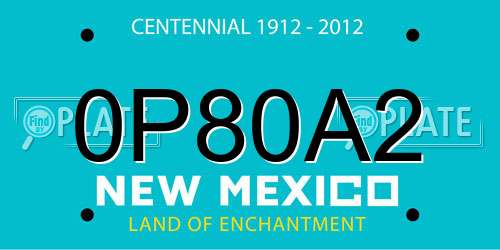 0P80A2 New Mexico License Plate