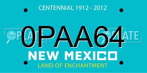0PAA64 New Mexico License Plate