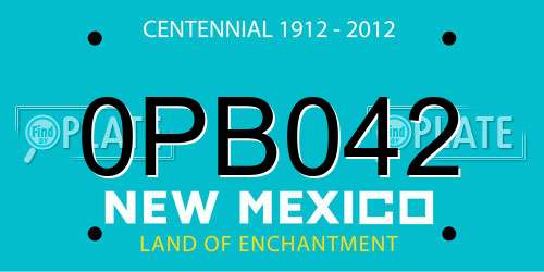 0PB042 New Mexico License Plate