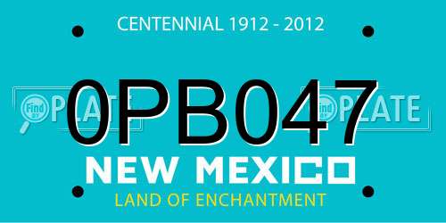 0PB047 New Mexico License Plate
