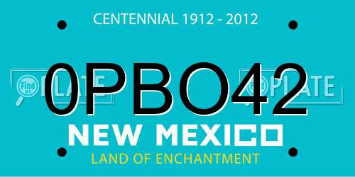 0PBO42 New Mexico License Plate