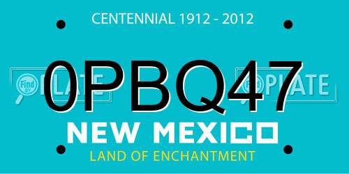 0PBQ47 New Mexico License Plate