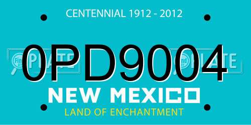 0PD9004 New Mexico License Plate